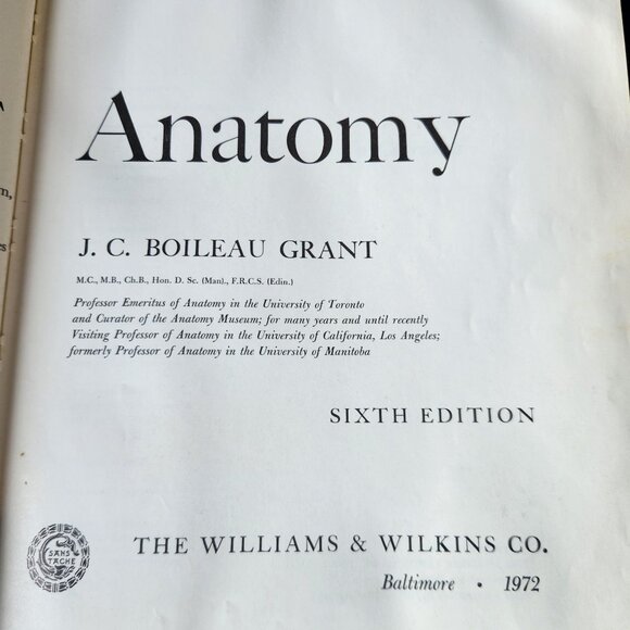 Grants Atlas Of Anatomy Sixth Edition Hardcover By J.C. Boileau Grant - Picture 14 of 15